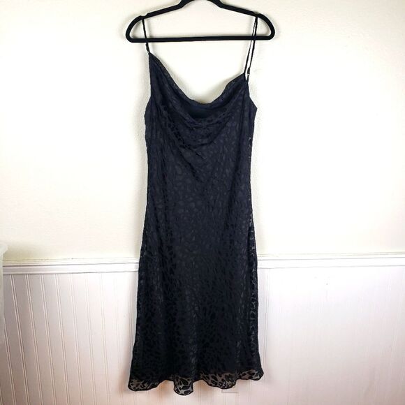 Good American Women's 04 Small Black Cheetah Animal Print Slip Evening Dress - Picture 2 of 9